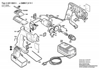 Bosch 0 601 932 070 Gbm 7,2 V-1 Batt-Oper Drill 7.2 V / Eu Spare Parts